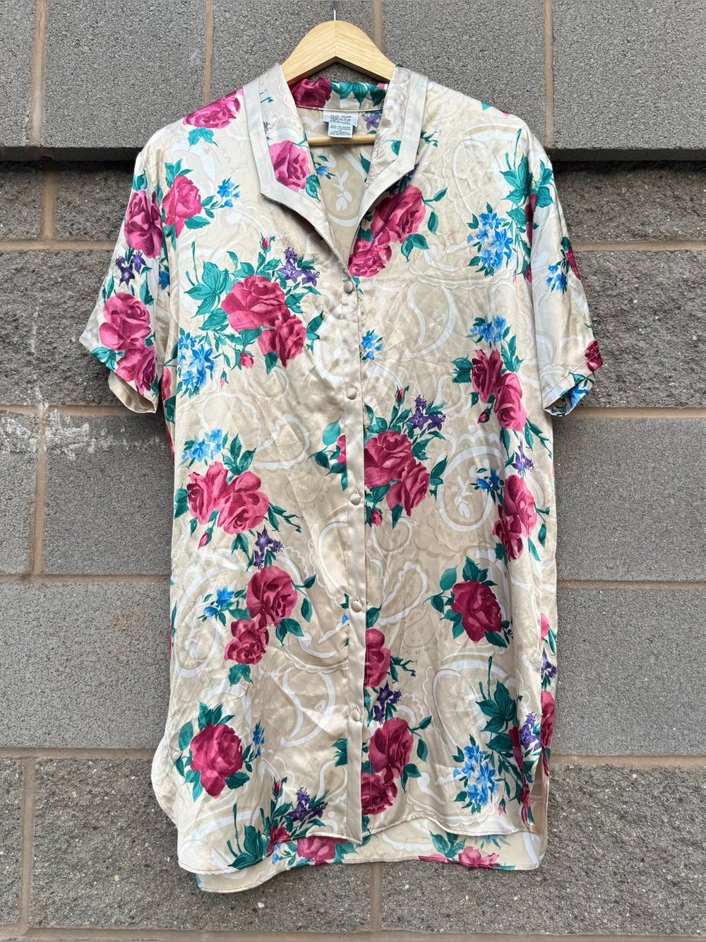 Vintage 90’s Morgan Taylor Intimates Floral Button Down Nightgown Sleep Shirt M